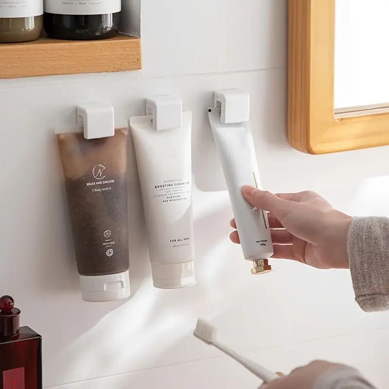 10pcs Toothpaste Storage Rack Without Perforations, Wall Mounted Bathroom Wall Mounted Multi-purpose Storage Toothpaste Clip