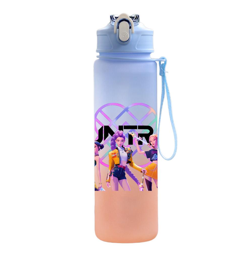 750Ml Water Bottle Cartoon K-Pop Demon Hunters Printed Large Capacity Drinking Cup Portable Outdoor Sports Water Cup Children Kid Gift