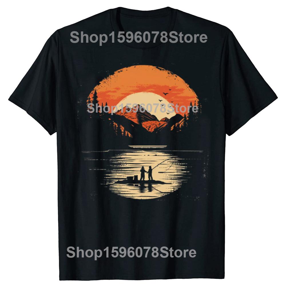 Mens Outdoor Activity Tshirt Enjoy Fishing Moment Shirts Men Clothing Tops Graphic T Shirts Vintage T Shirt Streetwear