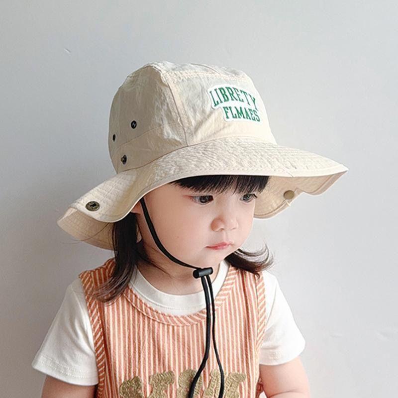 Baby Summer Sun Hat With Wide Brim For Children Protection From Sunlight Kids Beach Cap In Acrylic Fabric