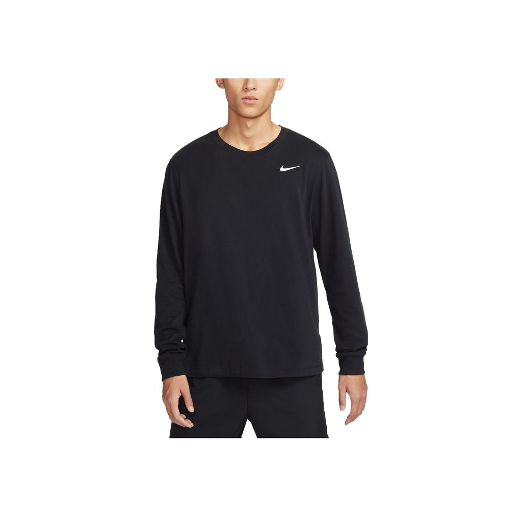 Nike Solid Color Quick-Dry Casual Long Sleeve T-Shirt Men tops Black BV7970-010