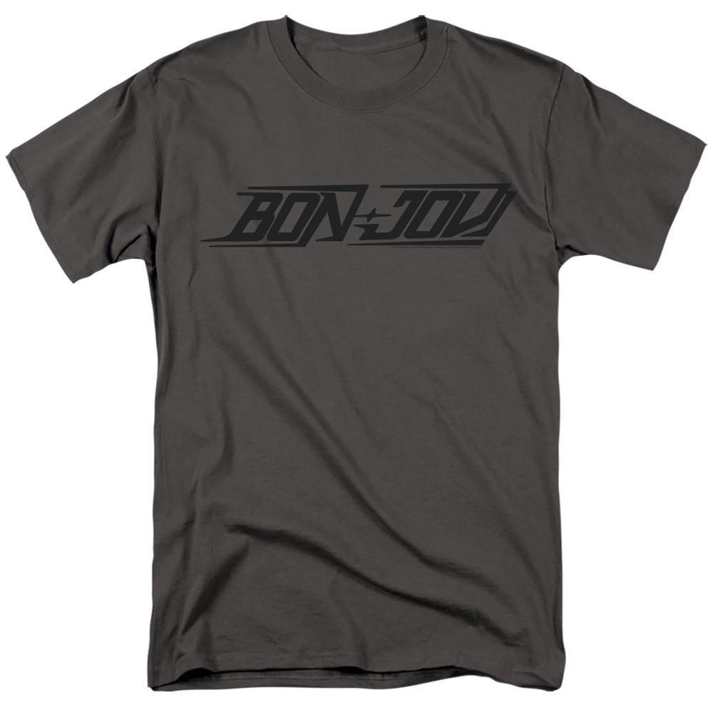 Bon Jovi - New Logo - Adult Unisex Short Sleeve T-Shirt - Gray L