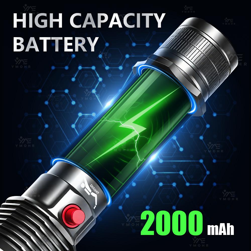 Professional Diving Flashlight Rechargeable USB Underwater Dive Lantern IPX8 Waterproof Dive Torch Lights For Fishing Submarine
