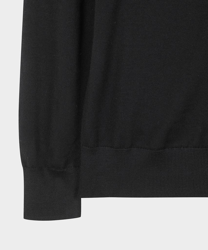 BROOKS BROTHERS Merino Wool Logo Polo Sweater (Black) (Bbwtmnf301)