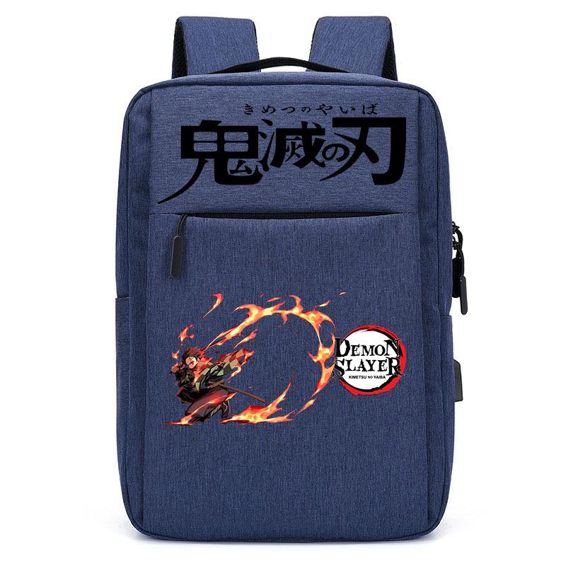 Japan Cartoon Comics Demon Slayer USB Charging Backpack Large Capacity Student Casual Backpack 0004