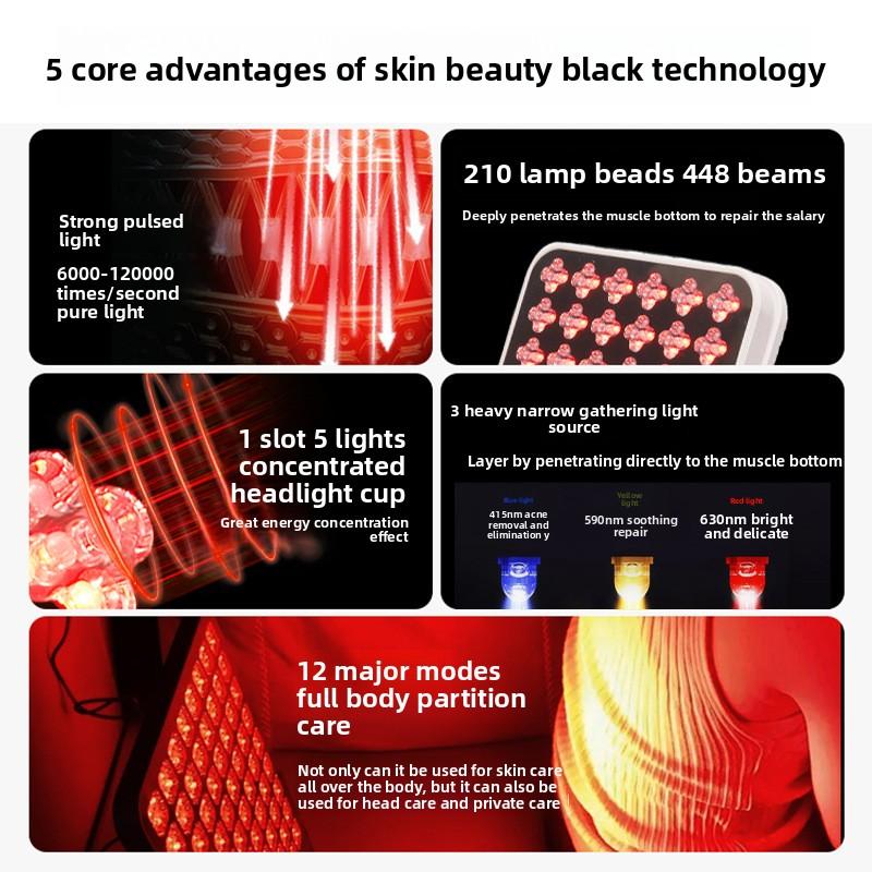 Red and Blue Light Beauty Instrument Large Row Lamp Mask Instrument Color Light Spectrometer Special Beauty Light Mask Skin Rejuvenation Instrument