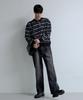 NODU Adn Daily Semi-Wide Cut-Out Washed Denim Jeans [Black]
