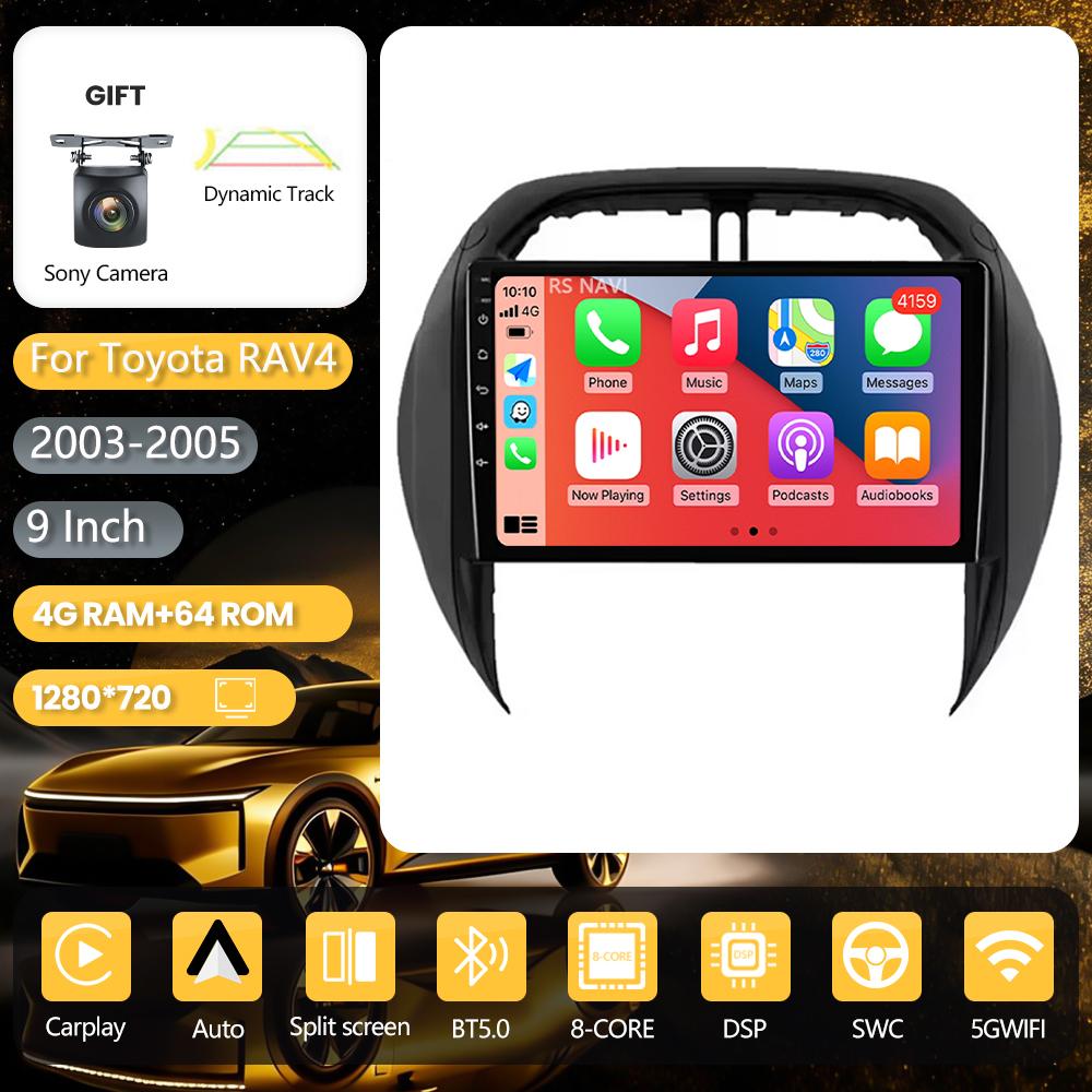 Android 16 Plug and Play Car Radio for Toyota RAV4 RAV 4 2003 - 2005, Carplay Screen, DAB+ Multimedia Player, 2K Car Radio, GPS