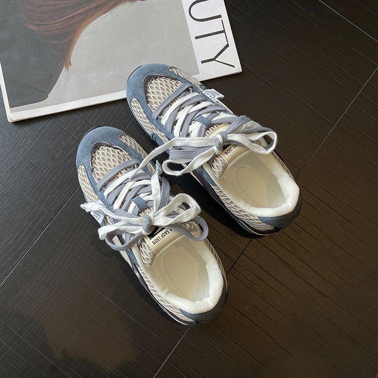 

Korean Forrest Gump shoes women s 2025 spring and summer new mesh breathable thick sole heightening lace-up retro sports and leisure board shoes 35