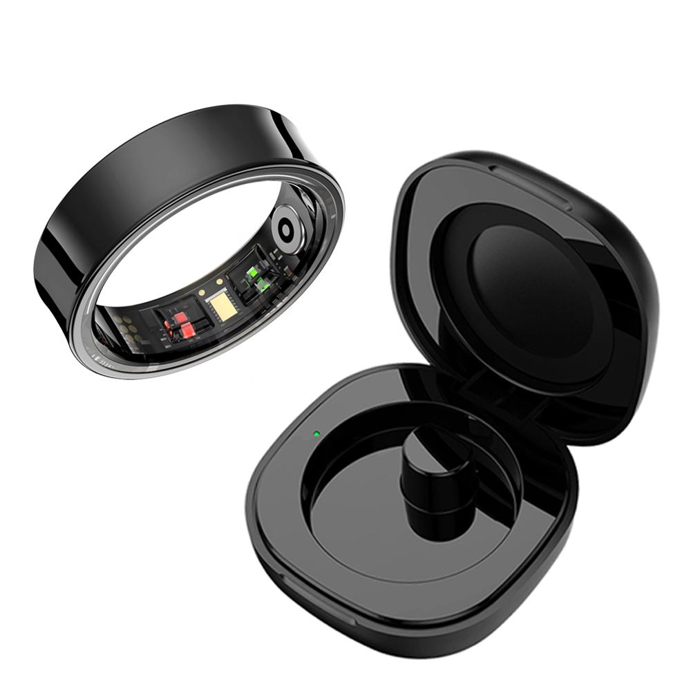

R09 Smart Ring 5ATM Waterproof Health Tracker Multi Sport Modes Skin Temperature Measurement Stress Heart Rate Monitor Smart Rin 7 чорний