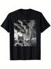 Funny Cat Selfie Tornado Storm Graphic Tee - Black Unisex Short-Sleeve T-Sh