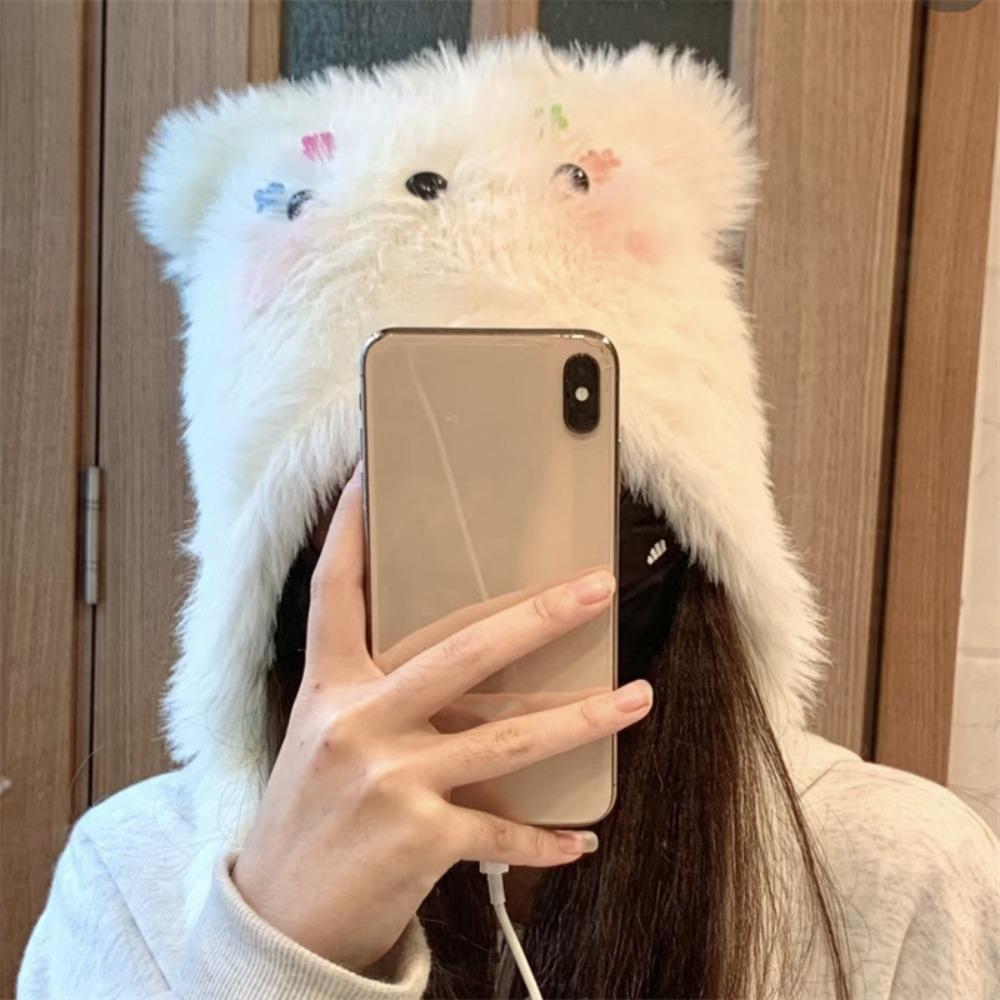 Warm Plush Puppy Hat Soft Ear Protection Hat Sweet Cartoon Fleece Hat Woman