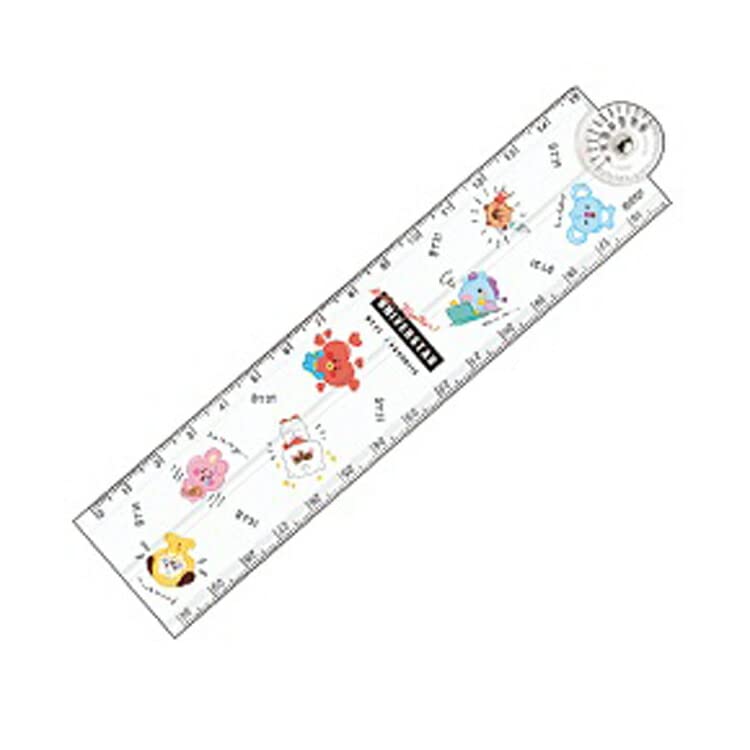 

Kamio Japan BT21 Folding Ruler with Flyer Protractor, Doodle, [062184]