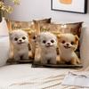 1 Pieces Cute Puppy Patterned Throw Pillow for Home Polyester Pillowcase, Sofa Decorative Cushion Cov Headboard Pillow