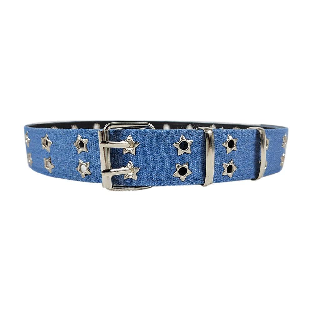 

Pop Punk Denim Dopamine Style Jeans Double Breasted Waistband For Men Women All-Match Coat Dress синій