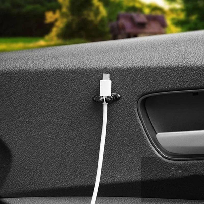 Car Mobile Phone Charger Cable Line Organizer Clip Clamp Self Adhesive Holder Manager Charger Auto Interior Clasp Accessories