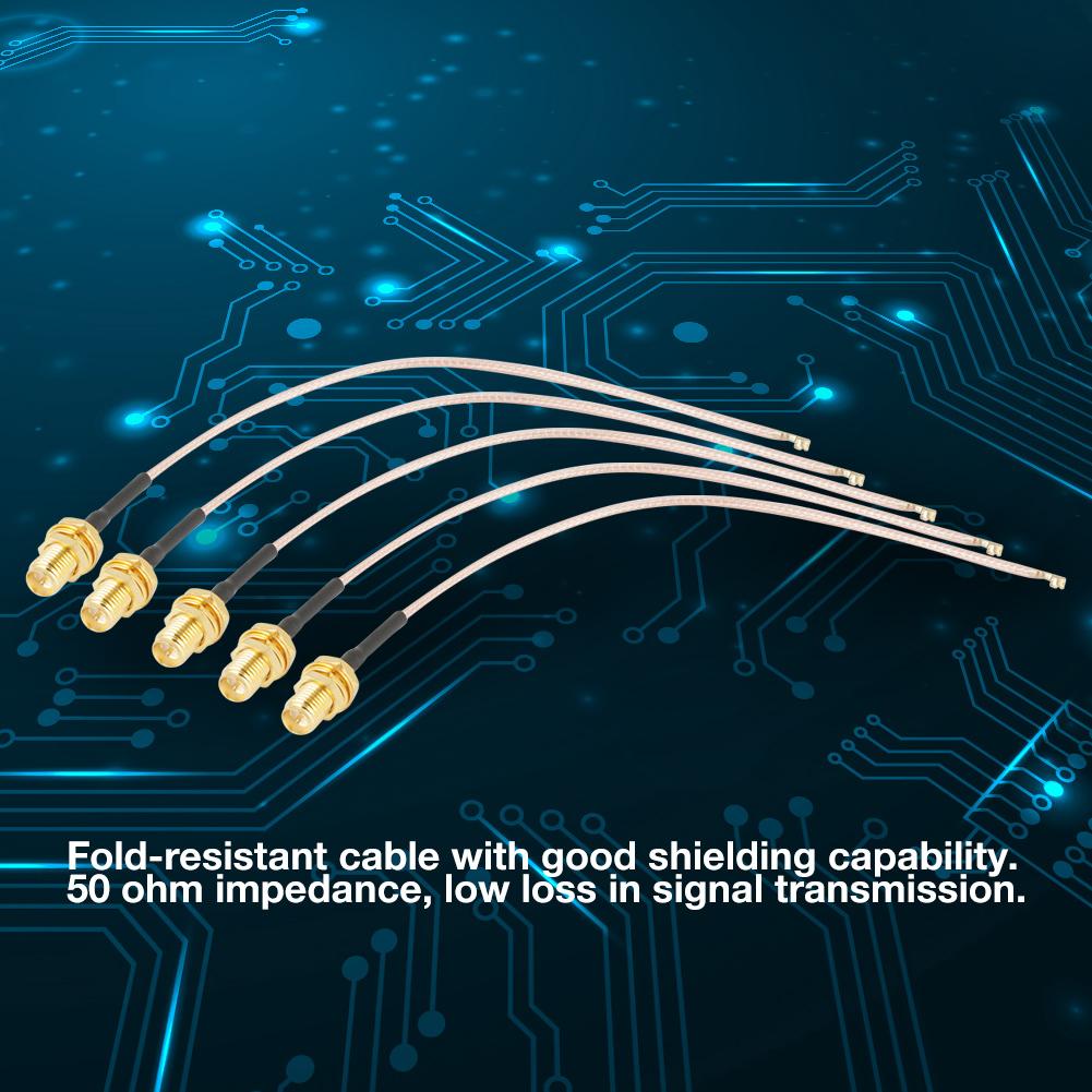 5Pcs RPSMA Female RF Antenna Coax Coaxial Cable Connector 50 Ohm 15cm