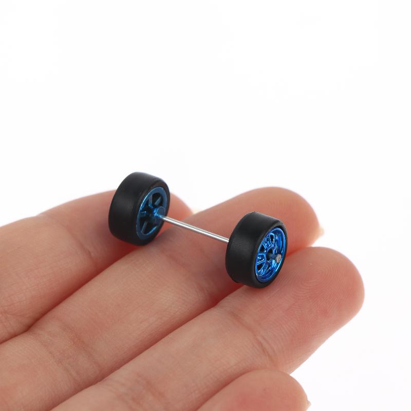 1 Set Diy Accessories 1/64 Model Wheels With Slicks Rubber Tires For Toy Model Petal Wheel Diecast Cars Refiting Parts