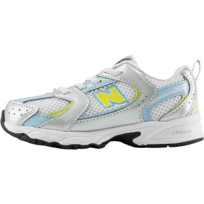 530 Fabric Comfortable Versatile Breathable Mid-Top Walking Shoes Baby Shoes Silver White I5306TK