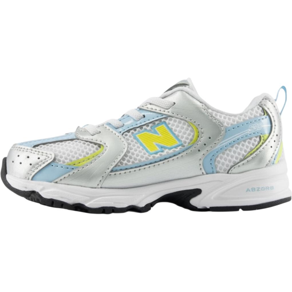 

New Balance 530 Fabric Comfortable Versatile Breathable Mid-Top Walking Shoes Baby shoes Silver White I5306TK 27.5