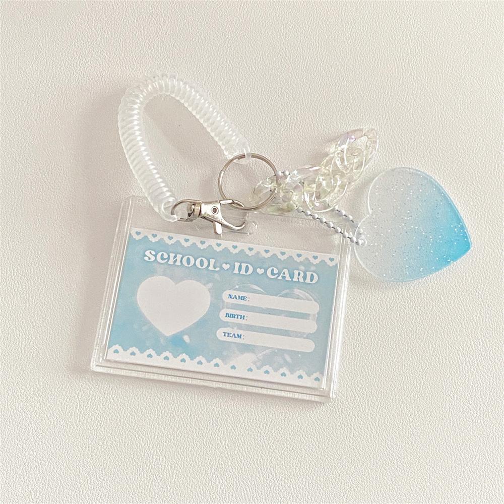 Love Transparent Photocard Holder Ins Photo Sleeves Card Holder Idol Kpop Photo Protector Bus Card Student Stationery Supplies
