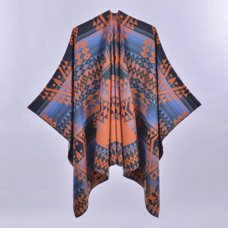 Doppelseitiger Damen Cape Schal einfach vier Jahreszeiten Imitat Kaschmir Schal Stola klimatisierter Raum warm draußen