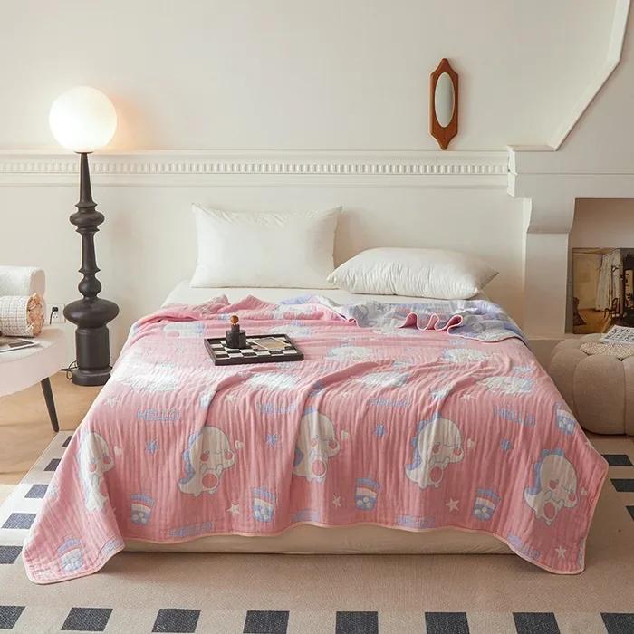 New Class a Cotton Is Not Easy to Shrink 6 Layers Gauze Blanket Towel Blanket Summer Blanket