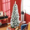 Snowy Artificial Christmas Tree 183cm with 479 Branches and Metal Stand, Green Christmas Tree for Indoor Living Room