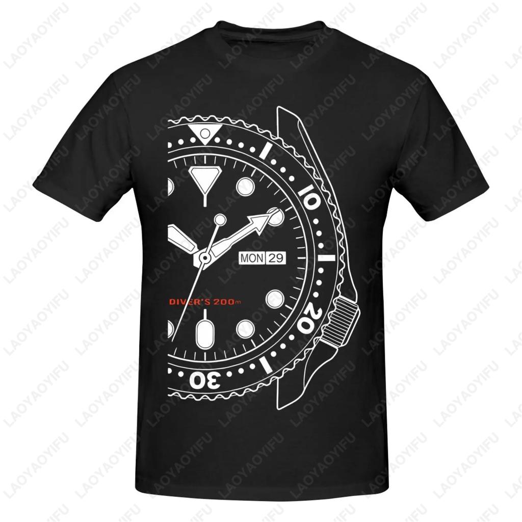 For Skx007 Watch Fans Unisex TShirt Summer Mens TShirt Fashion Crew Neck Short Sleeve Classic Black Humor Retro Style