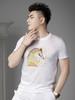 European Station 2025 Summer New Men's Round Neck Cartoon Print Short Sleeve T-Shirt Trendy Casual Half-Sleeve Top for Men