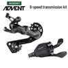 Microshift Advent 1x9 MTB Derailleur Kit: Achterderailleur, Shifter, 42T Cassette