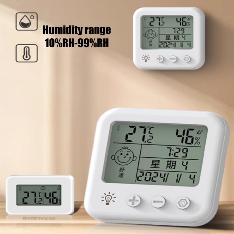 Digital Temperature Humidity Monitor Wide Ranges Measurement Portable ABS Hygrometer For Indoor Outdoors Environment