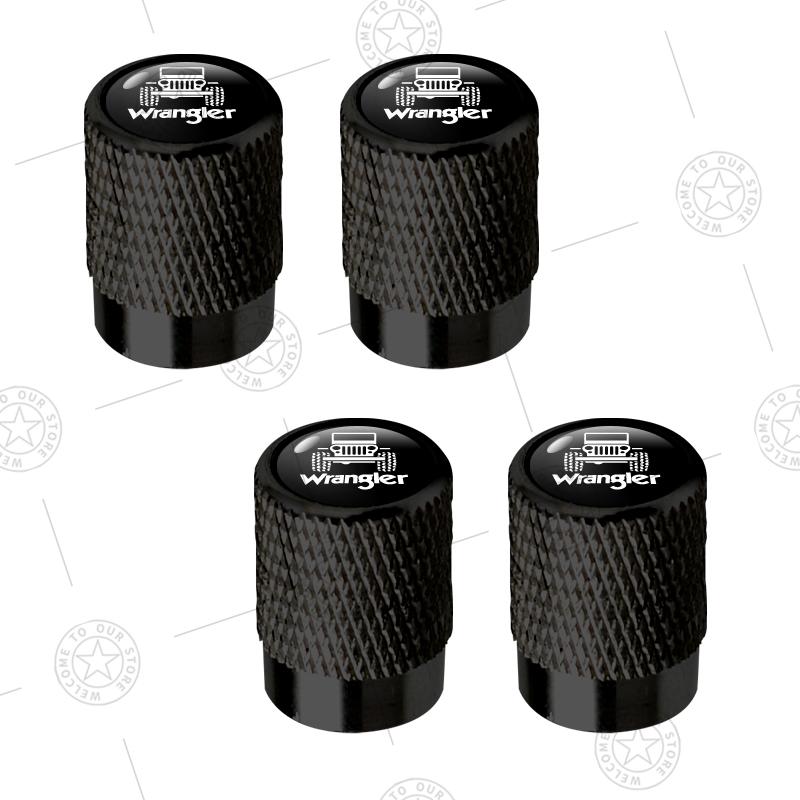 4pcs For Jeep Wrangler Renegade Cherokee Off-Road Vehicle SUV Logo Car Wheel Tire Valve Caps Air Stem Aluminum Accessories ANS1