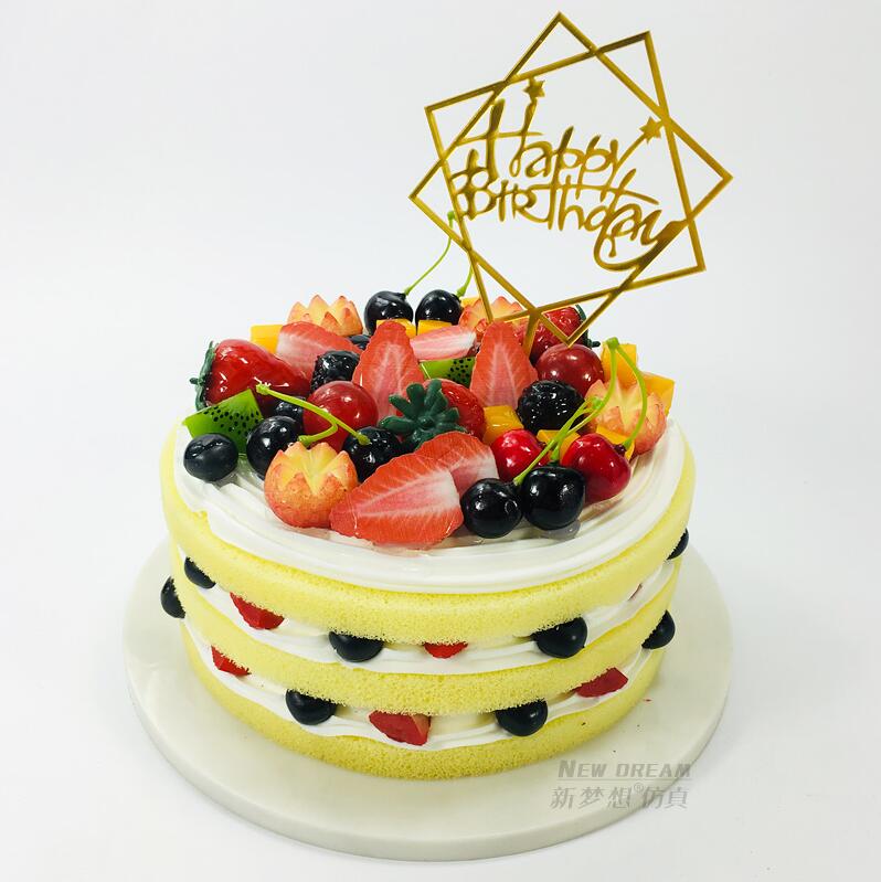 

Сэндвич-торты на день рождения модель имитационная модель торты с фруктовым муссом витрина образцы поддельный торт искусственные украшения для торта 10inches