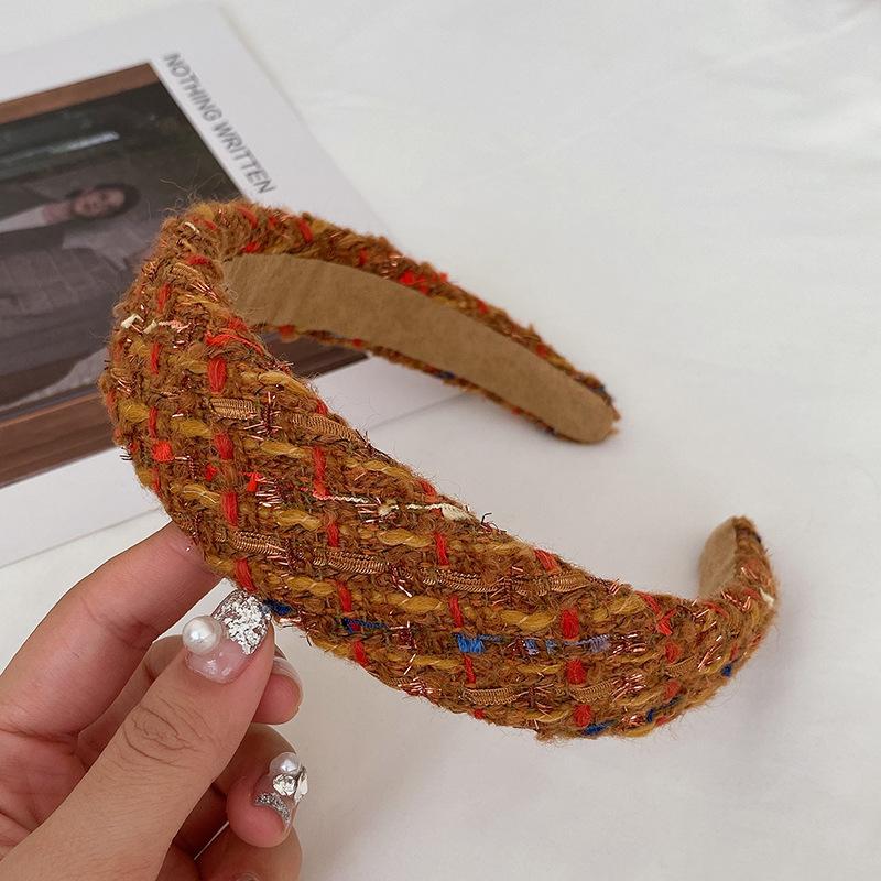 

2023 Новые винтажные обручи для волос ручной работы, повязки на голову для женщин, эффектные красочные широкие повязки для волос для девочек, корейские аксессуары для волос, головные уборы