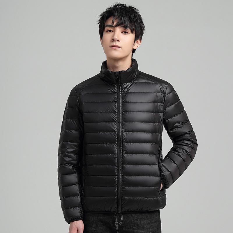

New Winter Korean Style Men s Down Jacket Solid Color Non-iron Treatment Fashionable Urban Hooded Collar Jacket M