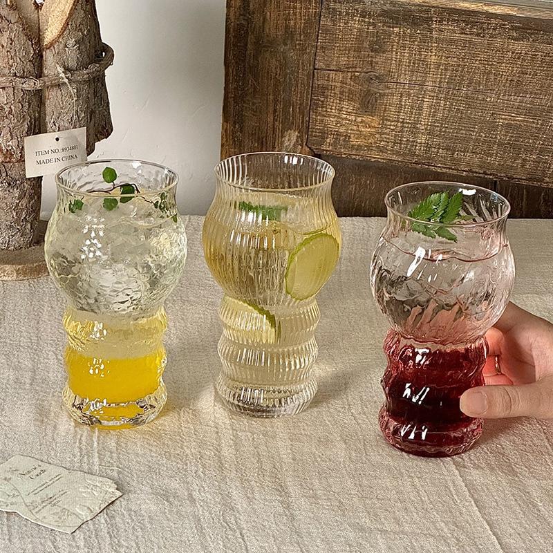 Ins Creative Transparent Glass Cups Cold Coffee Mug Ice Juice Cocktail Football Game Party Beer Drinking Cup Water Wine Bottle