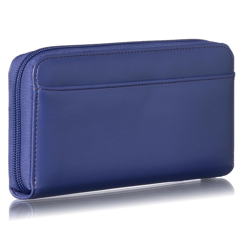 [VOICE] Classic Frame Women's Long Wallet, Elegant 3D Design, Lightweight, Large Capacity, Easy to Use, Gift, Boxed (Navy)