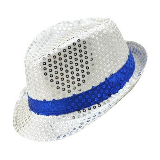 Children's Two-Color Striped Sequined Performance Jazz Hat