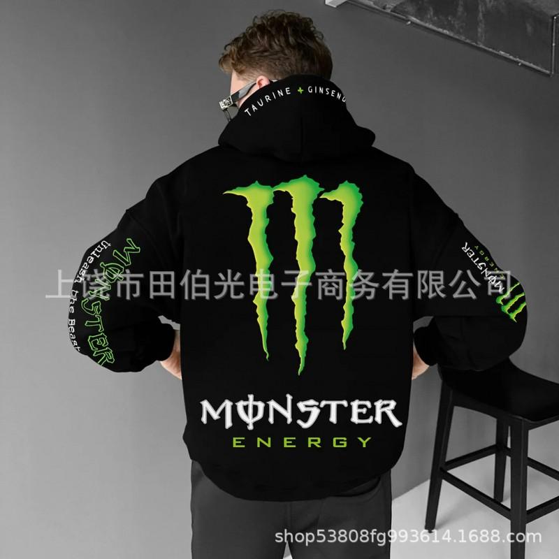 Mens Hooded Sweatshirt With Demon Print Loose Fit Warm Winter Casual Streetwear