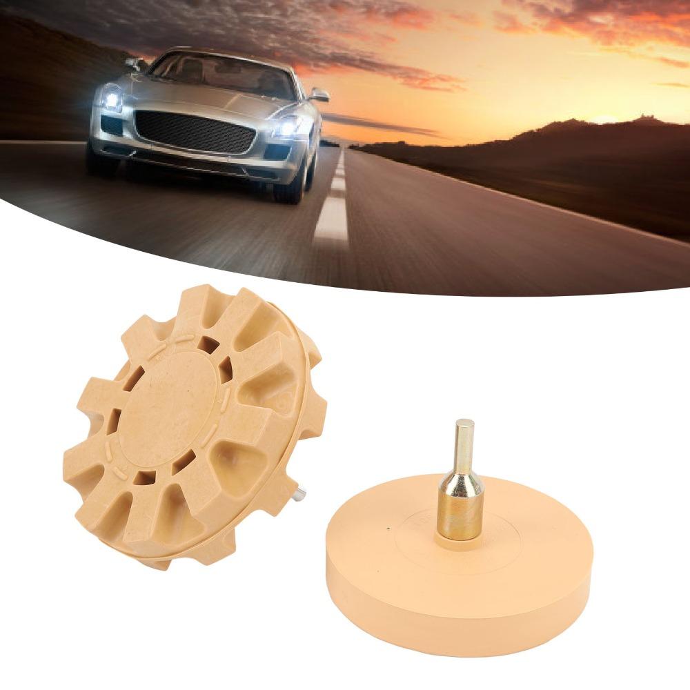 Khaki Rubber Adhesive Remover Wheel Universal Car Decal Removal Tool  Vehicle Surface Cleaning