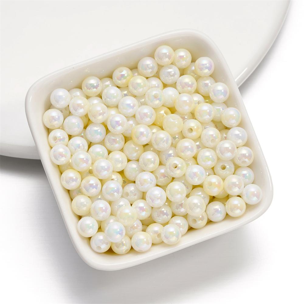 10g 4/6mm Acrylic Aurora Spacer Beads Gradient AB Color Imitation Pearl Round Bead for DIY Bracelet Jewelry Accessories