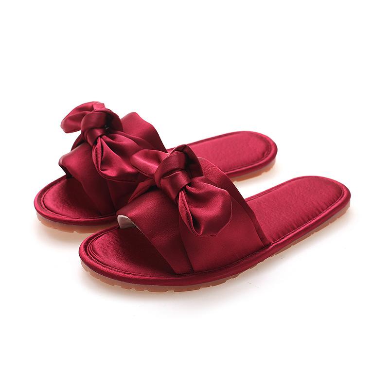 Wedding slippers female summer newlyweds festive red pair of dowry bridesmaids satin red wedding shoes male