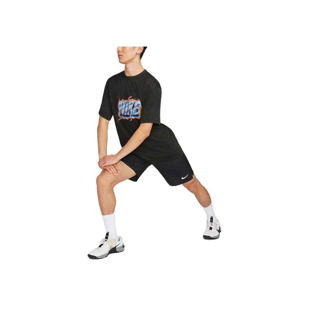 Nike Shorts Masculinos de Cor Sólida com Bolso e Cordão na Cintura Alta Pretos DV9366-010