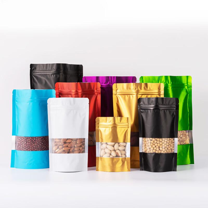 Colorful Window Aluminum Foil Stand-up Food Storage Bags