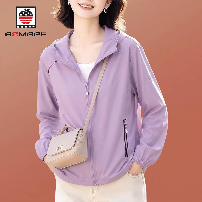 AEMAPE Women s Hooded UV Protection Sun Jacket XL