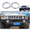 Front Bumper Driving Fog Light Ring Bezels Covers Trim Molding Fit for Hummer H2 2003-2009, ABS Front Fog Light Lamp Decoration Protector