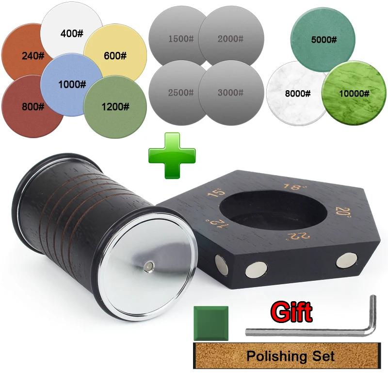 Rollers Sharpening Stone DIY Knife Sharpener Solid WoodKnives Grinding System 12/15/18/20/22° Bear Metals Diamond Whetstone Tool