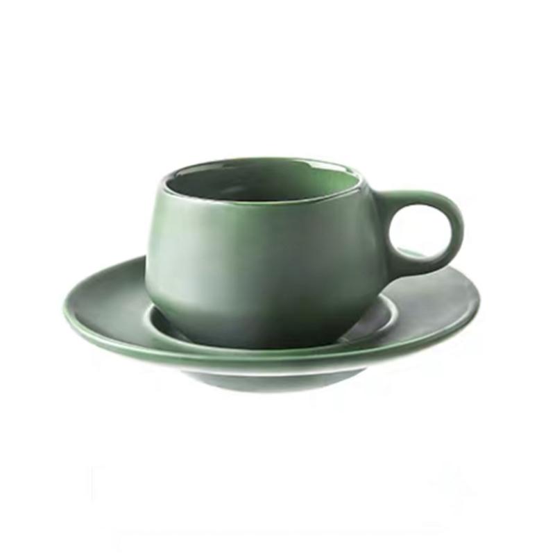 Solid enkel Cappuccino kaffekopp og tallerken Todelt sett keramisk krus Enkel vannkopp Kaffekopp Frokostkopp Melkekopp