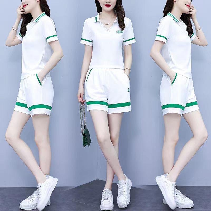 Shorts Sports Casual Suit Women's Summer Korean Style Trendy Women's Fashionable Two-piece Set Summer